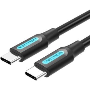 CABLE USB-C VENTION TIPO USB-C/M – USB-C/M 3A PD60W 0.5M BLACK