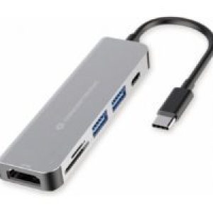 Docking CONCEPTRONIC 6 en 1 USB-C Aluminio (DONN02G)
