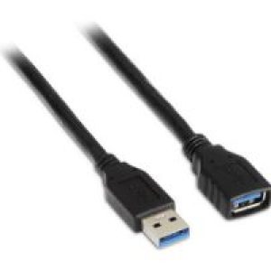 Cable AISENS USB-A/M a USB-A/H 1m Negro (A105-0041)