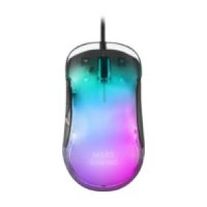 Ratón Mars Gaming Óptico 12800dpi Espejo Negro (MMGLOW)