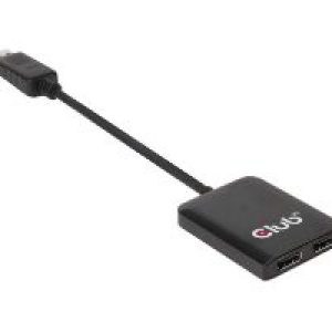 Hub MST Club 3D DP 1.2/M a 2xDP/H 0.2m Negro (CSV-6200)