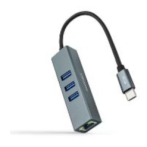Adaptador Nanocable USB-C a 3xUSB-A/RJ45 (10.03.0408)