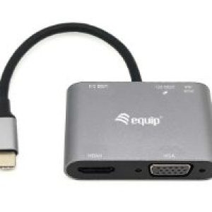 Adaptador EQUIP 5en1 USB-C Negro (EQ133483)