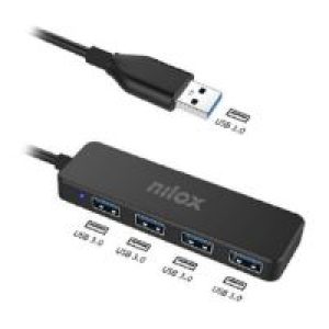 Hub NILOX USB-A 3.0 a 4xUSB-A 3.0 Negro (NXHUB402)