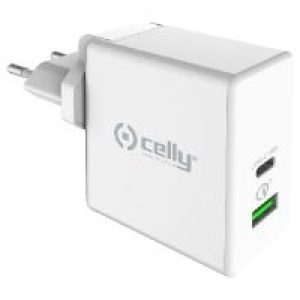 Cargador Pared CELLY 45W 1xUSB-C 1xUSB-A (TCUSBC45WWH)