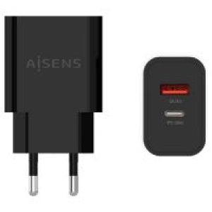 Cargador de Pared AISENS 20W USB-A/C Negro (A110-0682)