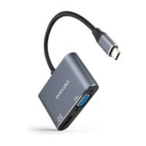 Adaptador Nanocable USB-C/M-HDMI/VGA Gris (10.16.4303)