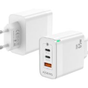 Cargador Pared AISENS 2Usb-C Usb-A 65W(ASCH-65W3P007-W)