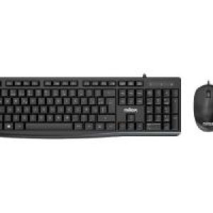 T+Ratón NILOX Óptico USB 1200dpi Negro (NXKME0012)