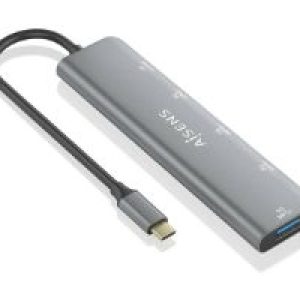 Hub AISENS USB-C 3.1 a 2xUSB-A/3xUSB-C Gris (A109-0857)