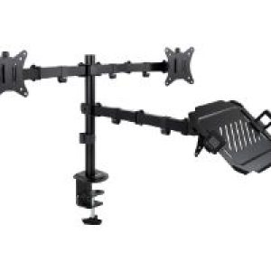 Soporte Mesa TooQ 2 Monitores 1 Portátil (DB1202TN-B)