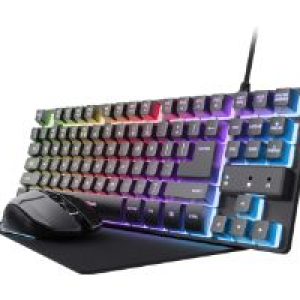 Kit Trust GTX 794 Tecl/Ratón/Alfombrilla Negro (25227)