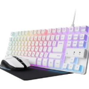 Kit Trust GTX794 Tecl/Ratón/Alfombrilla Blanco (25233)