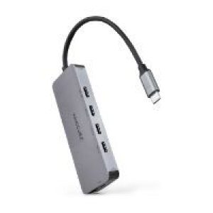 Hub Nanocable USB-C a 4xUSB-C DP 100W Gris (10.16.4505)
