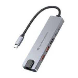 Docking Station CONCEPTRONIC 6en1 USB-C Gris (DONN29G)