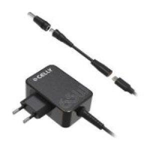 Cargador CELLY Notebook 65W USB-C + Adap (TCTIPS65WBK)