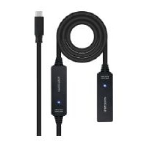 Nanocable USB-C M/H Cable 10m Negro (10.01.1312)
