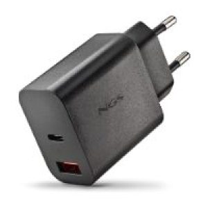 Cargador NGS GaN 20W 1USB-A 1USB-C Negro (ERA20WBLACK)