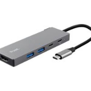 Adaptador Trust Dalyx 5en1 USB-C Gris (26062)