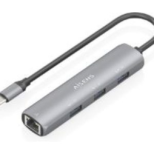 Dock AISENS USB-C a 3xUSB-A/1xRJ45 Gris (ASUC-4P038-GR)
