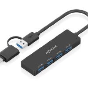 Hub AISENS USB-A + Adap USB-C a 4xUSB-A 3.0 (A109-0987)