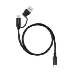 Nanocable USB-C+USB-A/M a USB-C/M 1m (10.01.4801)