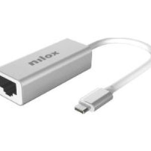 Adaptador USB NILOX USB-C a RJ45 Plata (NXADAPUSBCRJ45)
