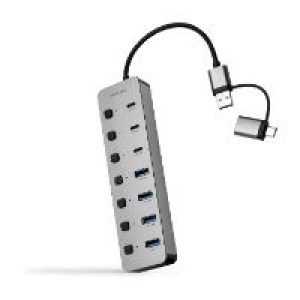 HUB Nanocable USB-A/C a USB-A/C Plata (10.16.4510)