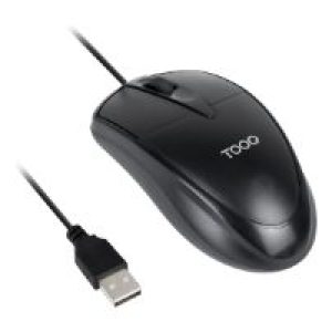 Ratón TooQ Óptico USB-A 1000dpi 1.3m Negro (TQM-1001-B)