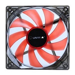 Ventilador 12×12 UNYKA LED Rojo 3Pin/PWM (51792)