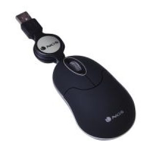 Ratón NGS Óptico USB 1000dpi Retráctil Negro (SINBLACK)