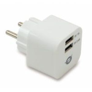 Cargador Pared CONCEPTRONIC 2xUSB Blanco (CUSBPWR34A)