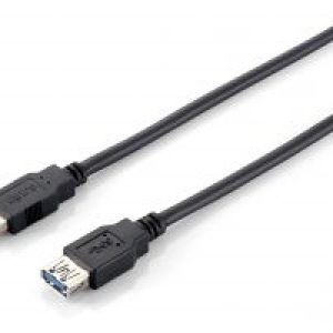 Cable EQUIP USB-A/M a USB-A/H 2m Negro (EQ128398)