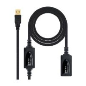 Nanocable USB-A/M a USB-A/H 10m Negro (10.01.0212)