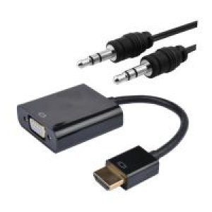 Nanocable HDMI a VGA+Audio 10cm+1.0m (10.16.2001-BK)