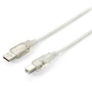 Cable EQUIP USB-A/M a USB-B/M 1m Transparente(EQ128653)