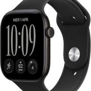 no stk apple watch series 12 gps caja de aluminio negro 46mm, color de correa negra correa deportiva talla m/l ( MJEL4QL/A )