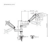 SOPORTE DE MESA TV/MONITOR AISENS 17 - 32 2 BRAZOS GIRATORIO/INCLINABLE HASTA 9KG WHITE - Imagen 3