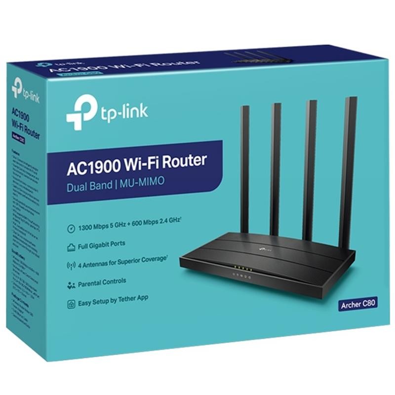 WIRELESS N ROUTER TP-LINK ARCHER C80 DUAL BAND AC1900 - Imagen 3