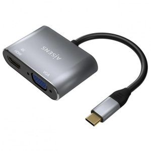 ADAPTADOR AISENS USB-C – HDMI/H VGA/H 15CM GREY