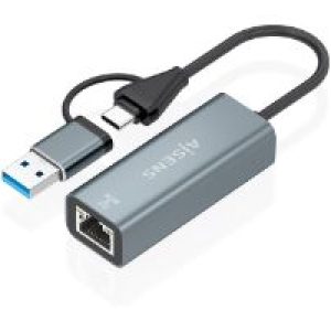 Conversor AISENS USB-A/USB-C a RJ45 Gris (A109-1032)