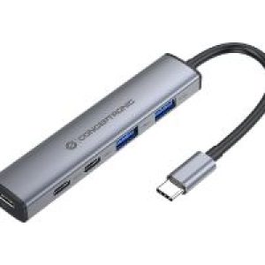 Hub Conceptronic USB-C 2xUSB-A 3xUSB-C PD 100w. Gris
