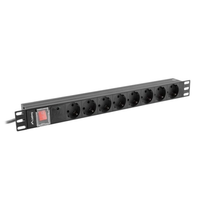 REGLETA LANBERG 8 SCHUKOS CON PROTECCION 2M BLACK - Imagen 5