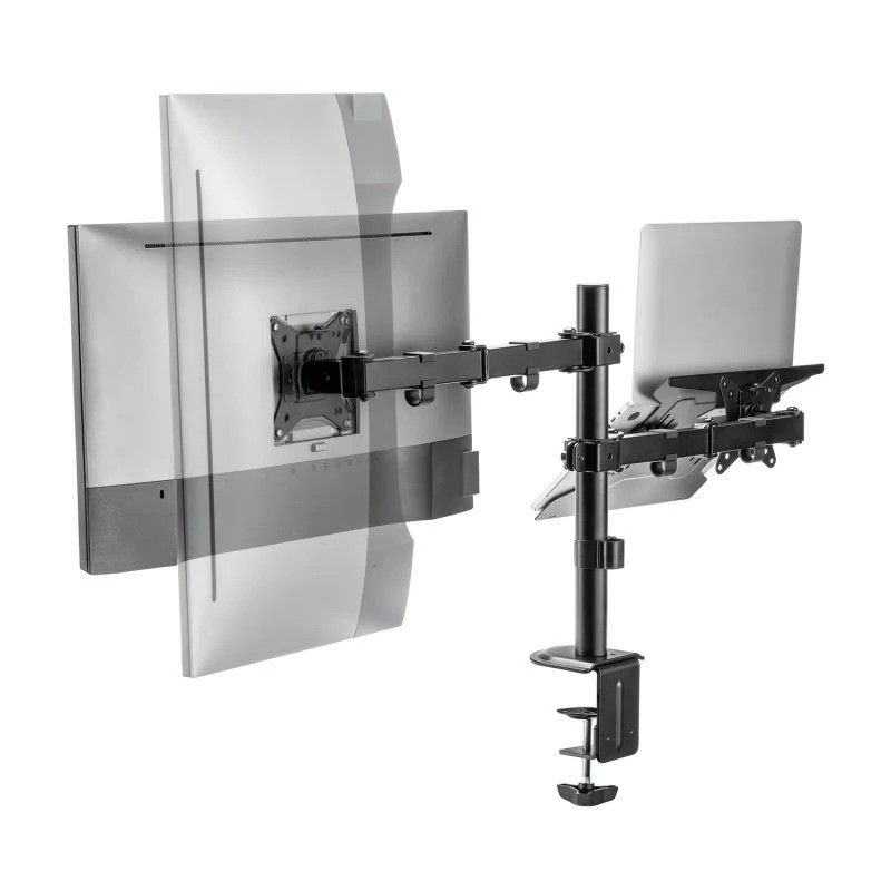 SOPORTE DE MESA MONITOR/NOTEBOOK AISENS REG.ALTURA GIR. INCL. 17-32 9KG BLACK - Imagen 2